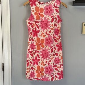 Pink and Orange Floral Mini Dress Vintage Esprit Sz 5/6